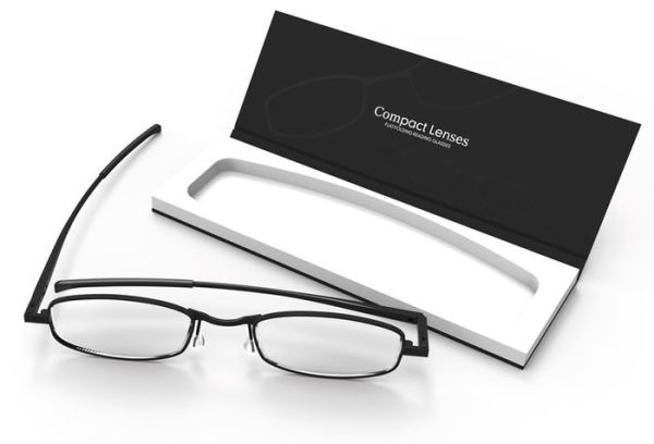 Compact Lenses Flat Folding Reading Glasses Jet Black 1.0 by IF USA Barnes Noble