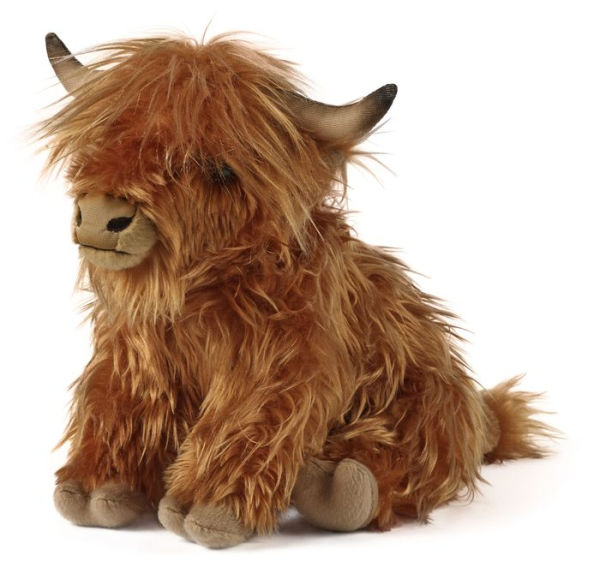 10inch Highland Cow Stuffed Animals Plush Toy,Realistic Scottish Highland  Cow Plush Doll,Highland Bull Animal Plush Cow Toy,Soft Cuddly Highland Cow