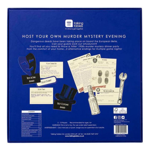 Host Your Own Murder Mystery at the Theatre Party Game - Reusable Game Kit  S9031