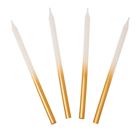 Tall Gold Metallic Ombre Candles