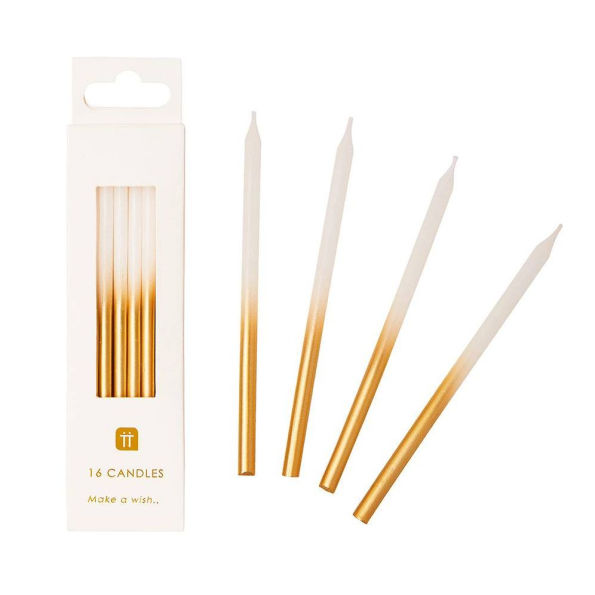 Tall Gold Metallic Ombre Candles