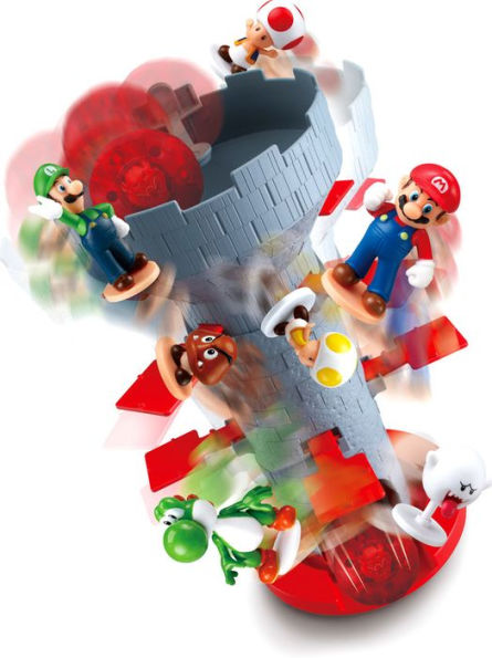 Epoch Games Super Mario Blow Up! Shaky Tower Balancing Game - Tabletop  Skill and Action Game with Collectible Super Mario Action Figures