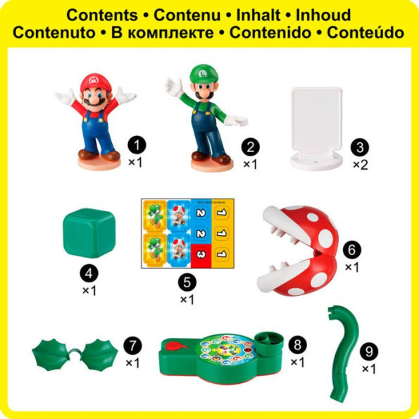 Super Mario Piranha Plant Escape! Tabletop Skill and Action Game with Collectible Super Mario Action Figures