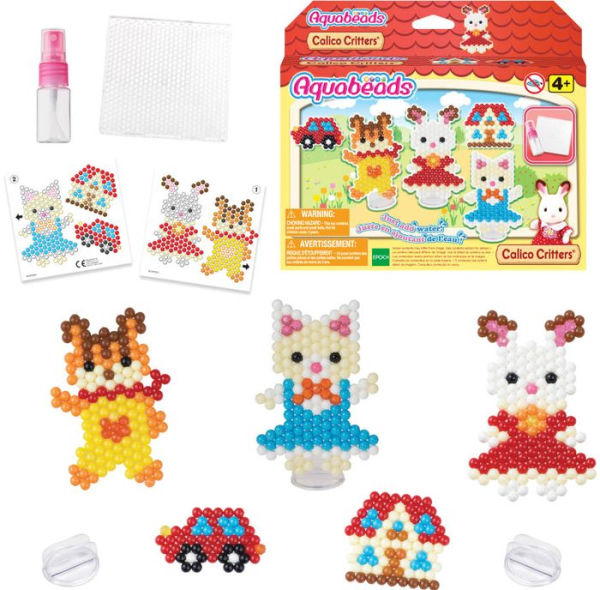 Aquabeads Calico Critters Character Set, Complete Arts & Crafts Bead Kit for Children - over 600 beads to create characters from Calico Village
