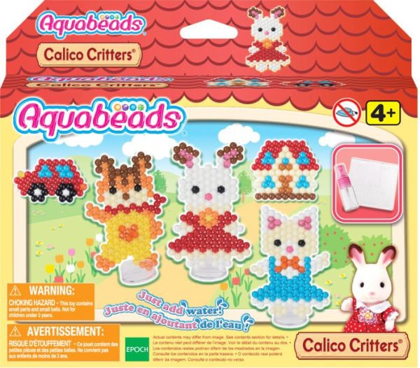 Aquabeads Calico Critters Character Set, Complete Arts & Crafts Bead Kit for Children - over 600 beads to create characters from Calico Village