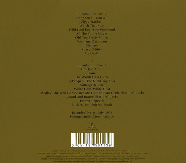 Ziggy Stardust and the Spiders From Mars: The Motion Picture Soundtrack [50th Anniversary Edition]