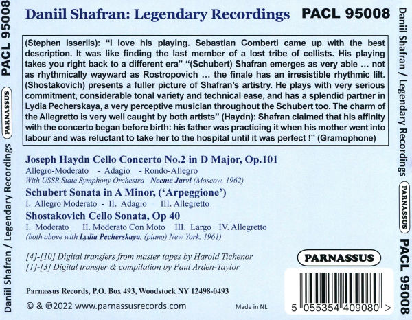 Daniil Shafran: Cello Masterpieces - Shostakovich, Schubert, Haydn