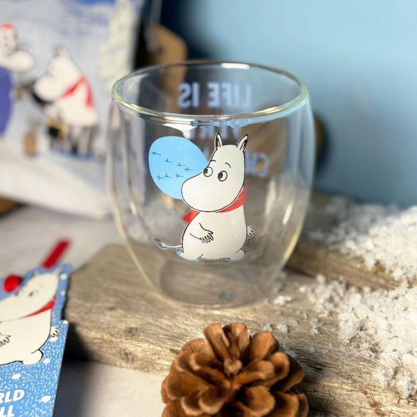 Moomin Double Walled Glass Mug (Winter)