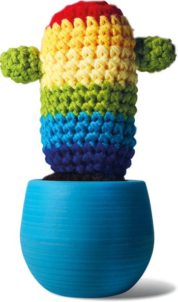 Crochet cactai - rainbow design