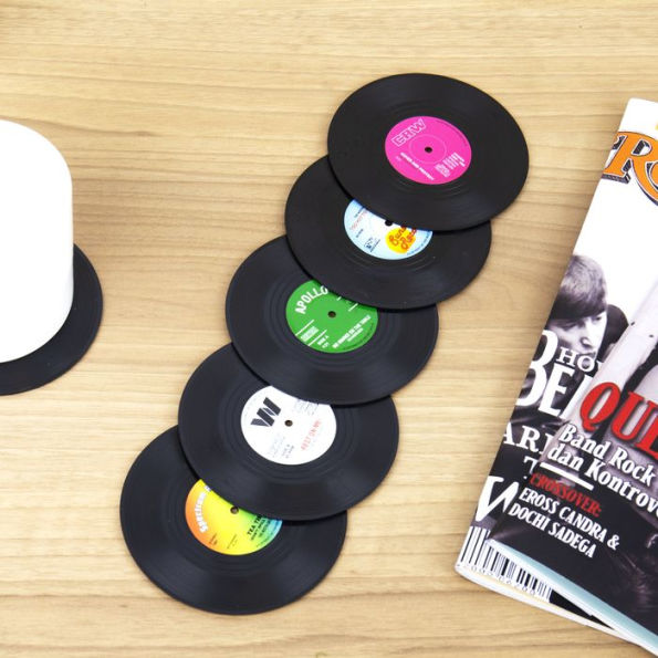 Vinyl Record Coasters, Set of 6