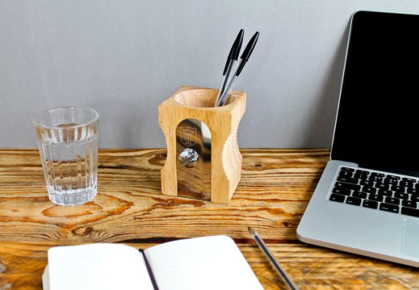 Wooden Pencil Pot Desk Tidy