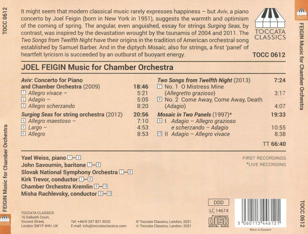 Joel Feigin: Music for Chamber Orchestra