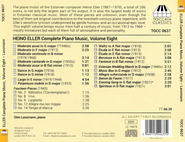 Heino Eller: Complete Piano Music, Vol. 8