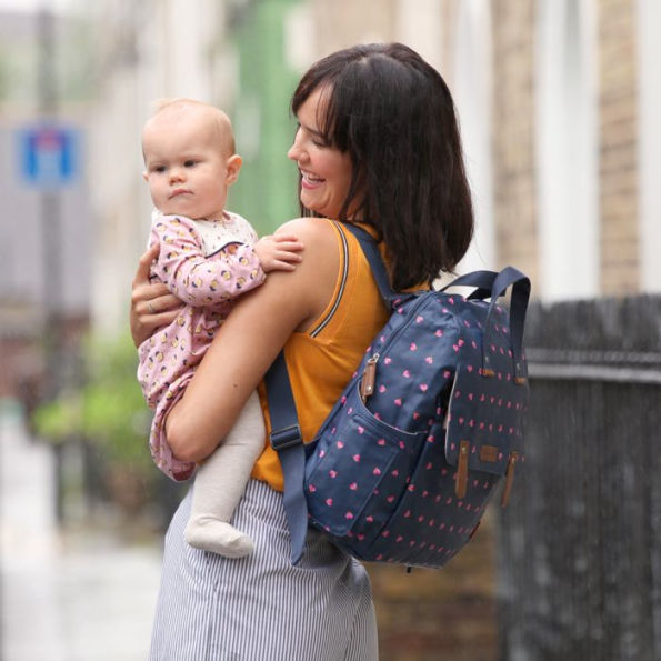 Babymel Robyn Convertible Backpack - Origami Heart Navy