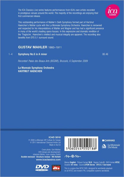 La La Monnaie Symphony Orchestra/Hartmut Haenchen: Mahler - Symphony No. 6