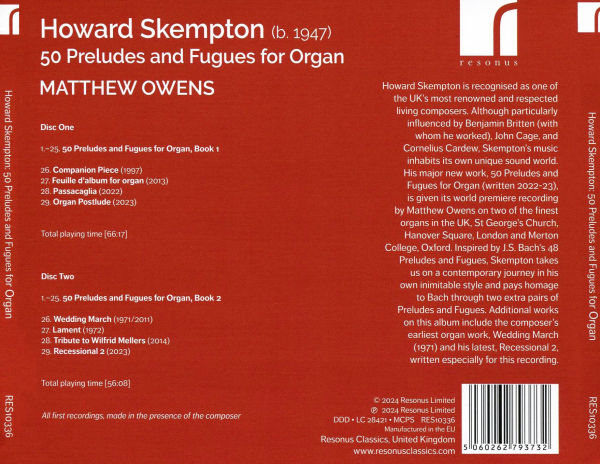 Howard Skempton: 50 Preludes and Fugues for Organ