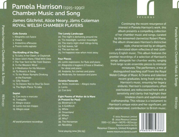 Lonely Landscape: Chamber Music and Song by Pamela Harrison