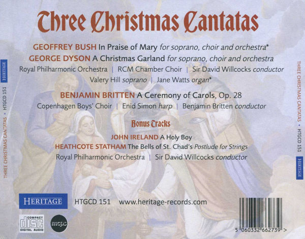 Three Christmas Cantatas: Geoffrey Bush, George Dyson, Benjamin Britten