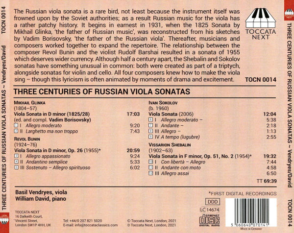 Three Centuries of Russian Viola Sonatas