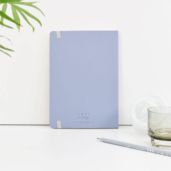 MAKE A MARK A5 Recycled Lined Leather Notebook Dusty Blue