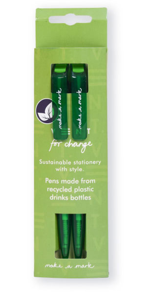 MAKE A MARK Recycled Pen Pack (2x Pens) Green
