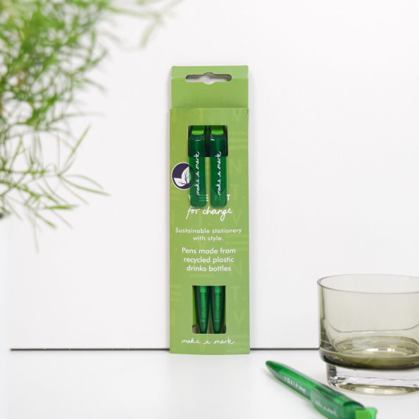 MAKE A MARK Recycled Pen Pack (2x Pens) Green