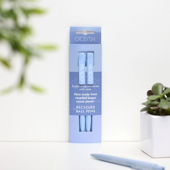OCEAN Recycled Pen Pack (2x Pens) Sea Blue