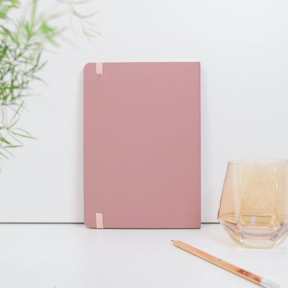 LUXURY COLLECTION EDIT A5 Recycled Lined Leather Notebook Powder Pink