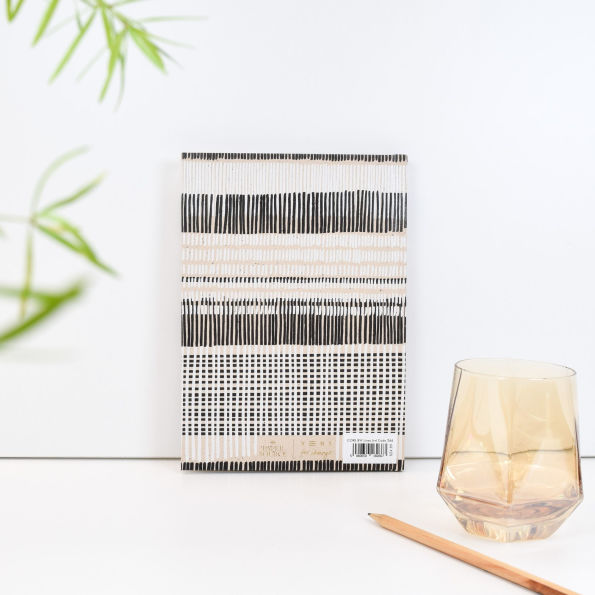 Recycled B&W Cross-stitch Lines Paper Source Journal