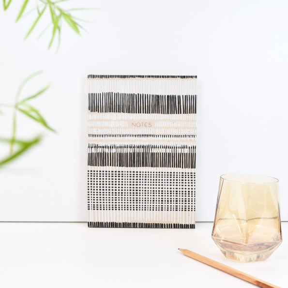 Recycled B&W Cross-stitch Lines Paper Source Journal