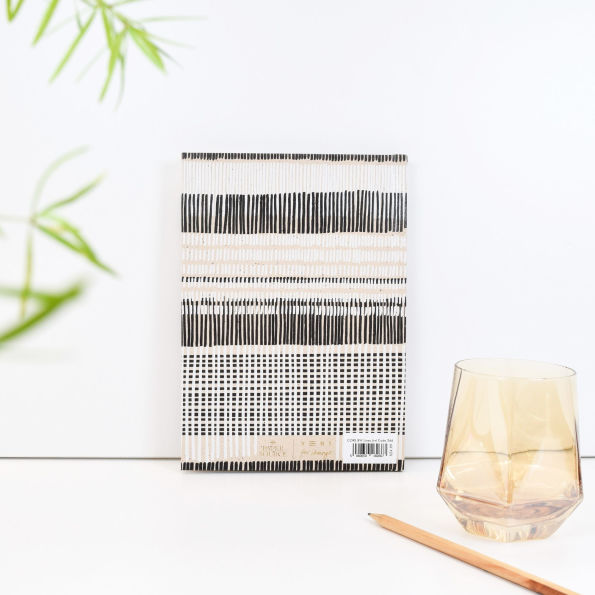Recycled B&W Cross-stitch Lines Paper Source Journal