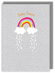 Title: Rainbow And Clouds Baby Shower Greeting Card