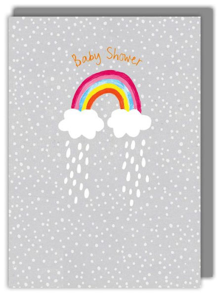 Rainbow And Clouds Baby Shower Greeting Card