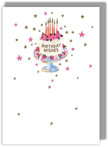 Stars And Cake Birthday Greeting Card
