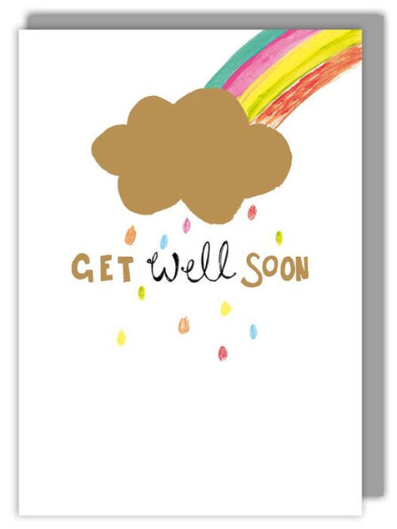 Raincloud And Rainbow Get Well Greeting Card