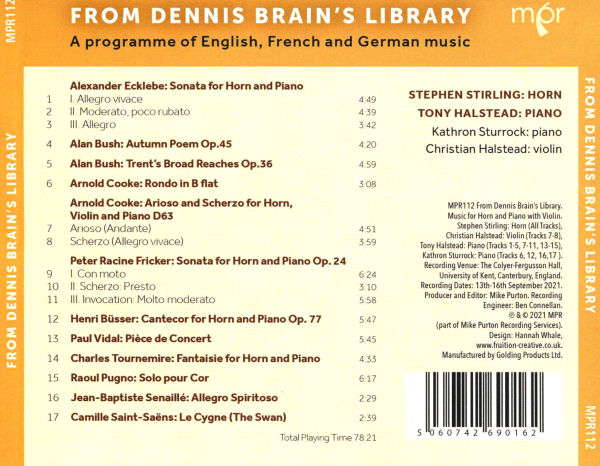 From Dennis Brain's Library: A Programme of English, French and German music