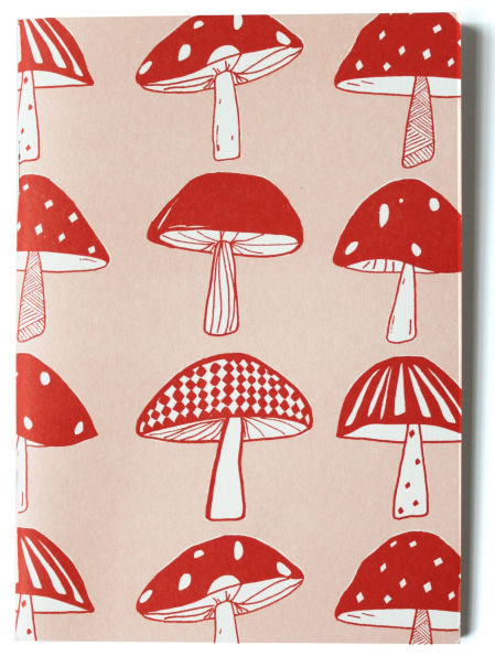 Heather Evelyn Pink Mushroom Pocket Notebook