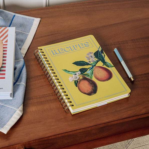 Fruits B5 Spiral Guided Recipe Journal Yellow