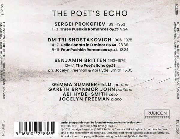 The Poet's Echo: Britten, Prokofiev, Shostakovich