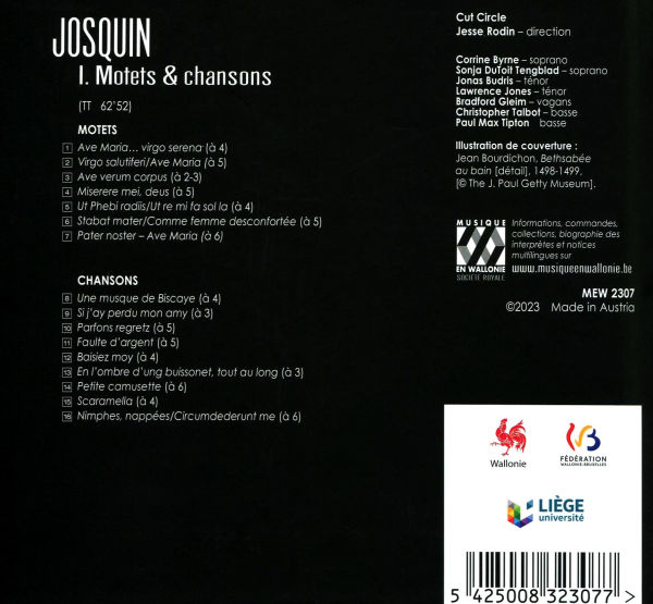 Josquin: I. Motets et chansons