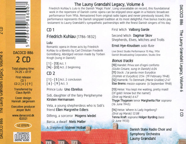 The Launy Gr¿¿ndahl Legacy, Vol. 6: Kuhlau - Lulu