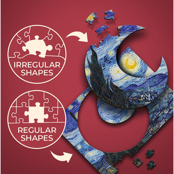 Wood Craft 200 Piece Wooden Puzzle - The Starry Night - Vincent van Gogh