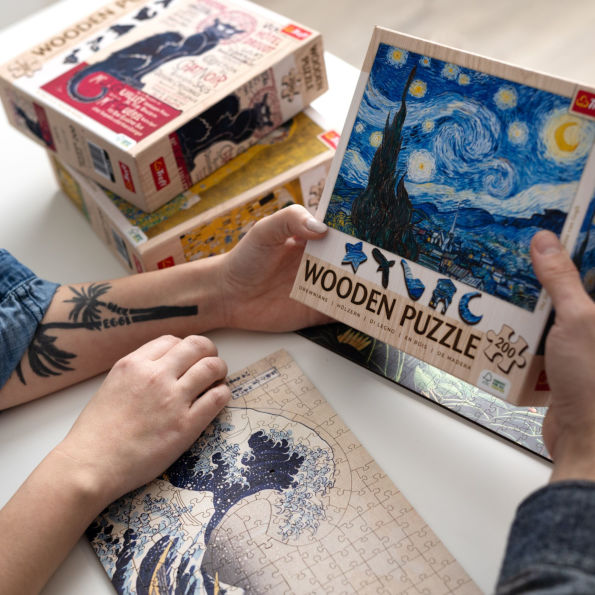 Wood Craft 200 Piece Wooden Puzzle - The Starry Night - Vincent van Gogh