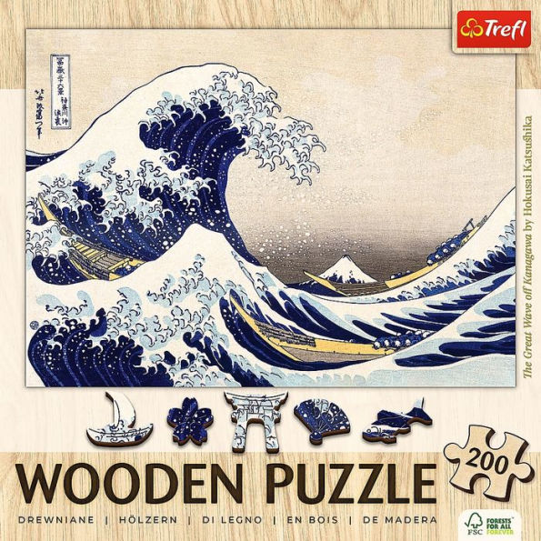 The Great Wave off Kanagawa - Hokusai Katsushika Wooden Puzzle