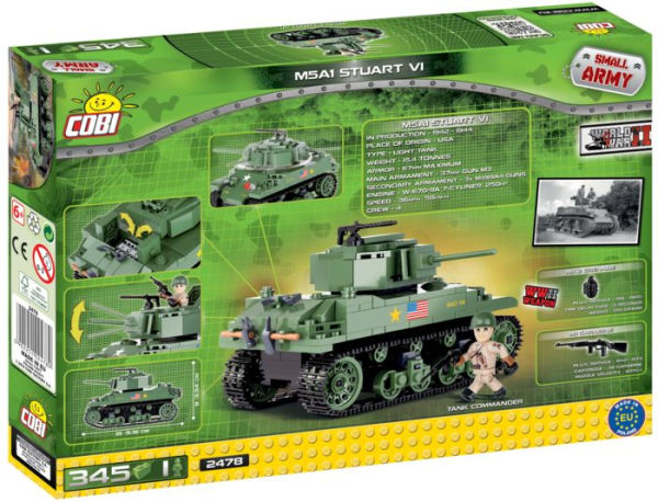 COBI Small Army World War II M5A1 Stuart VI American Tank 345 Piece Construction Blocks Building Kit