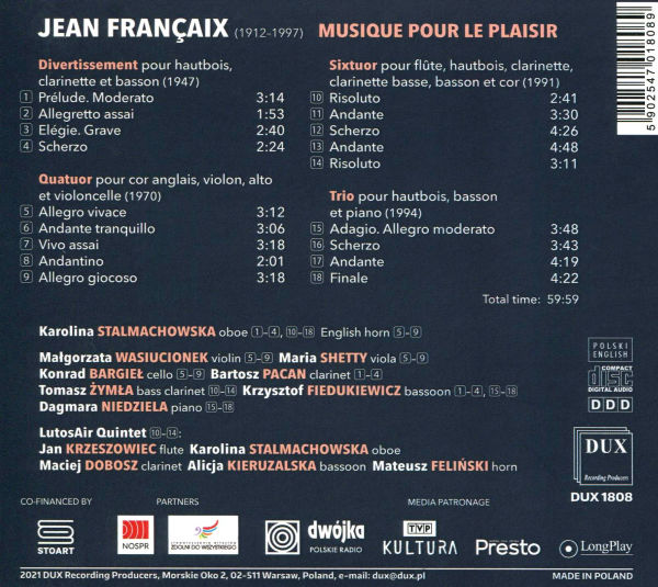 Jean Françaix: Musique pour le Plaisir