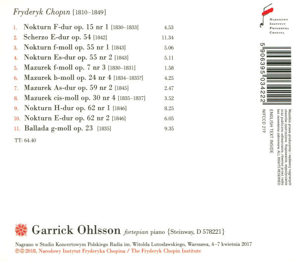 Chopin: Scherzo in E major; Nocturnes; Mazurkas; Ballade in G minor