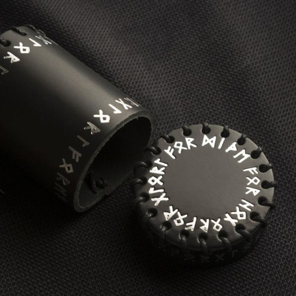 Runic Black Leather Dice Cup