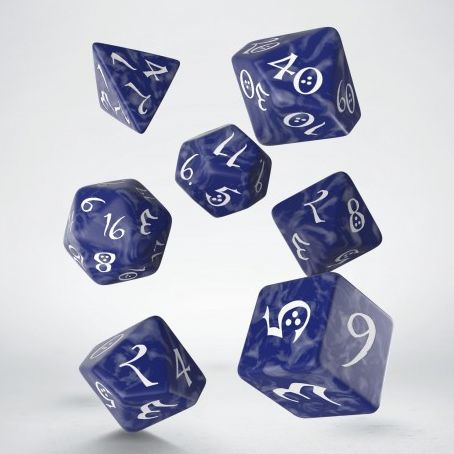 Classic RPG Cobalt & white Dice Set (7)