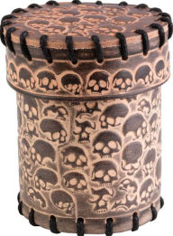 Skull Beige Leather Dice Cup